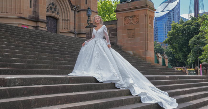 Markle Wedding Dress ♡ Elegant Mikado Ball Gown Wedding Dress with Low Back  - Fashionably Yours Bridal & Formal Wear